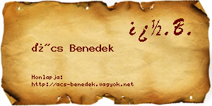 Ács Benedek névjegykártya